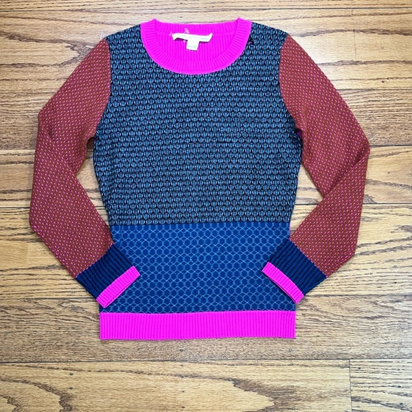 Diane von Furstenberg Wool Pink Cottage-Core Tailored Sweater CC - Picture 1 of 3